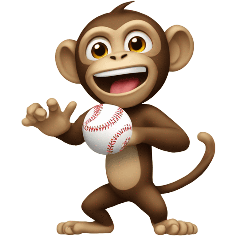 Monkey throwing a baseball emoji