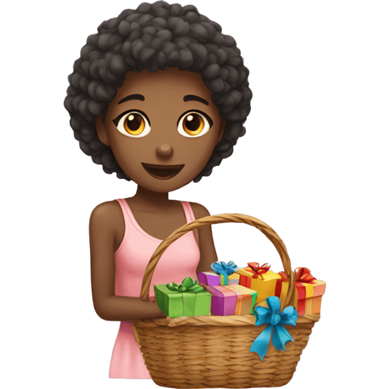 Basket with gifts for girls  emoji