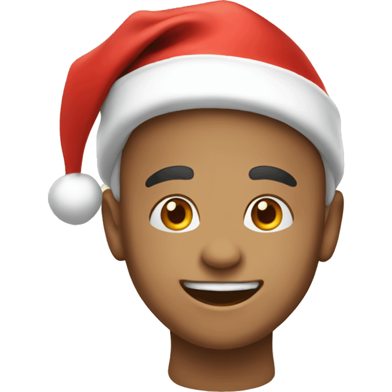 happy boy in santa hat emoji