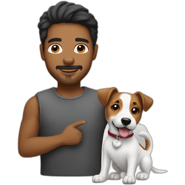 man with jack russell dog emoji