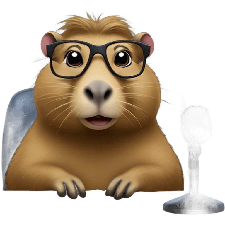 Capybara news anchor emoji