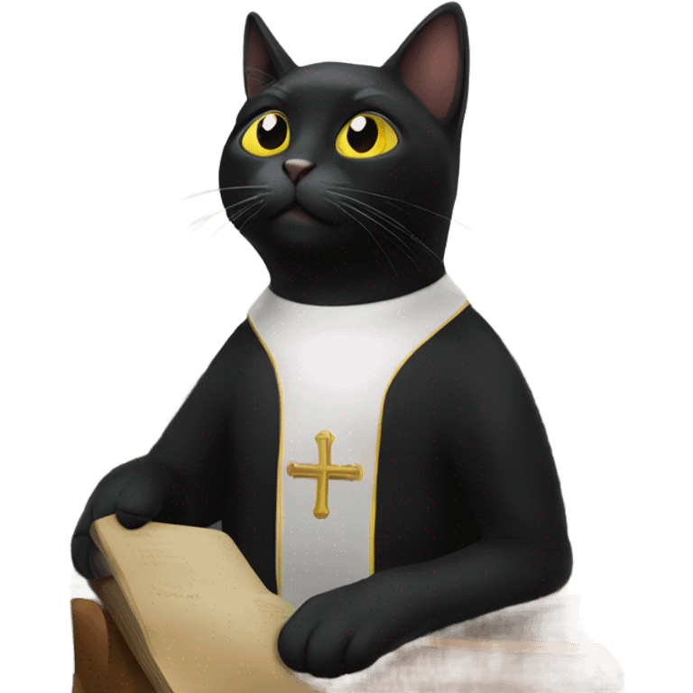 Black cat in church emoji