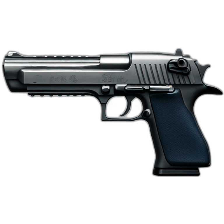 one high quality and detailed  desert eagle with color on it emoji