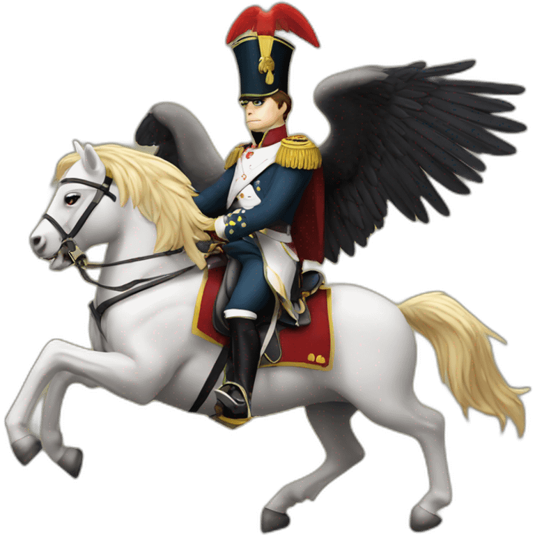 serious angry napoleon on horse hold golden eagle emoji