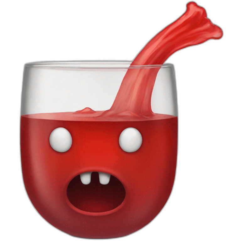 Red ghost drinking emoji