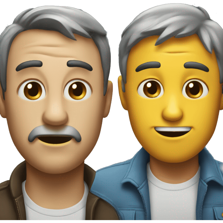 An image with two identical emoji faces. On the left, a sad man. On the right a happy man. emoji