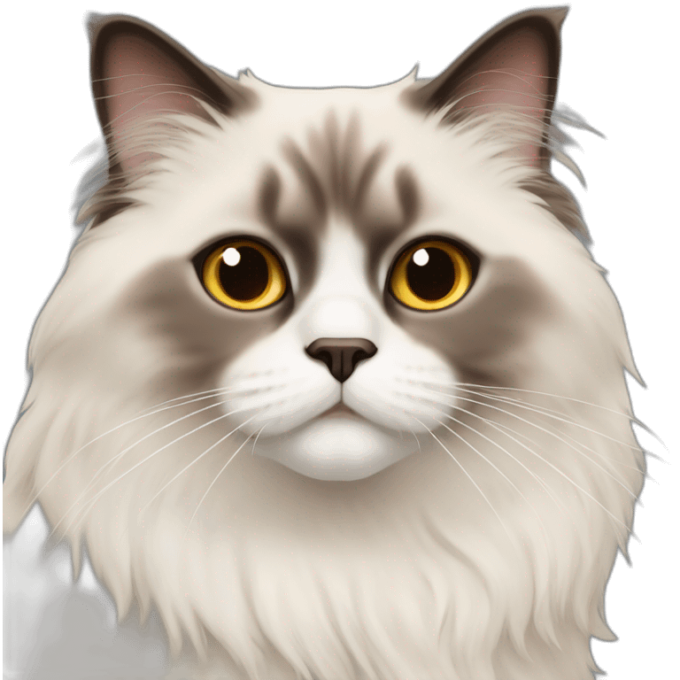 Himalayan ragdoll cat with brown colored eyes emoji