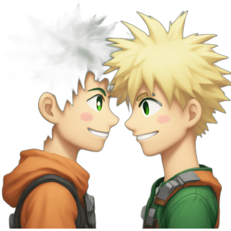 Deku et Bakugo bisous emoji