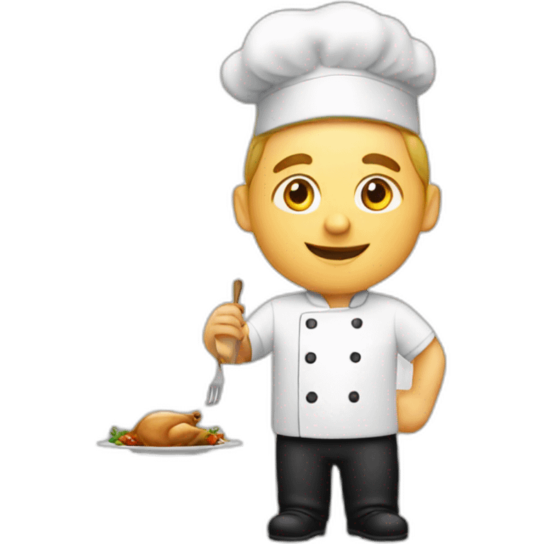 White Male chef making turkey emoji