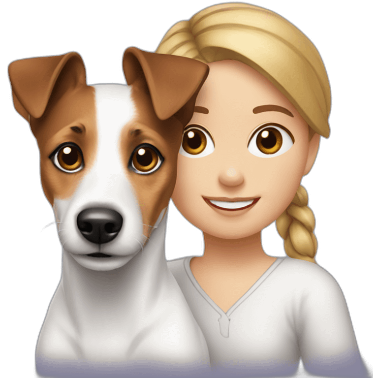 jack russel and girl emoji