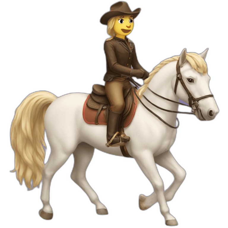 a cat riding a horse emoji