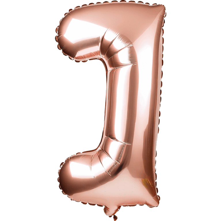 first birthday rose gold number ONE foil balloon  emoji