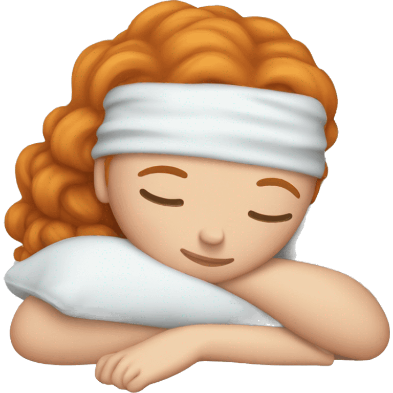 Ginger pretty woman sleeping emoji