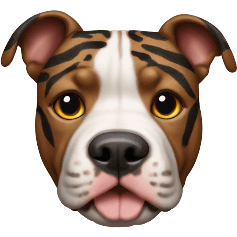 pitbull terrier dark brindle tiger stripes emoji