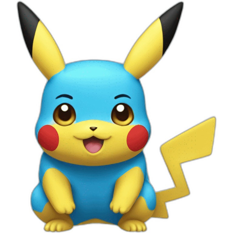 Blue colored pikachu emoji