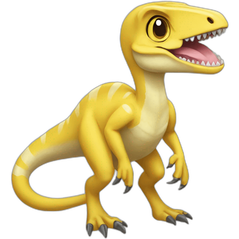 cute yellow velociraptor pokemon emoji