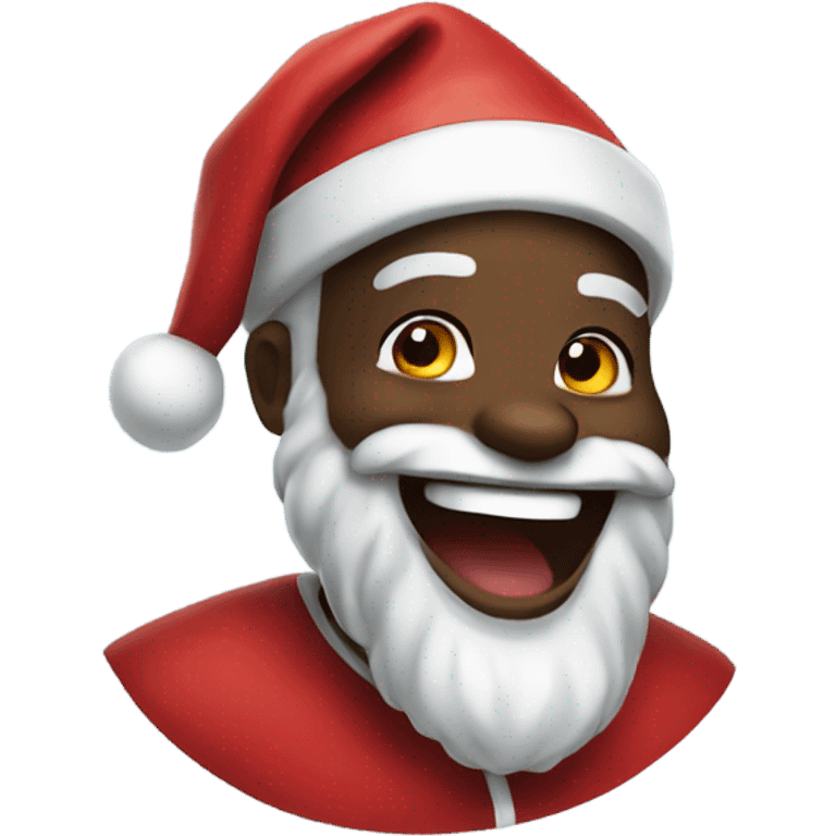 Black Santa laughing emoji