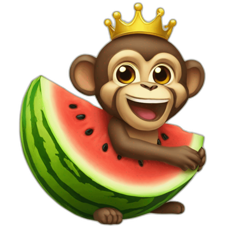 King monkey watermelon emoji