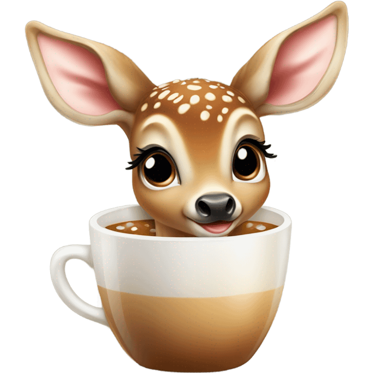 Baby deer drinking iced coffee emoji