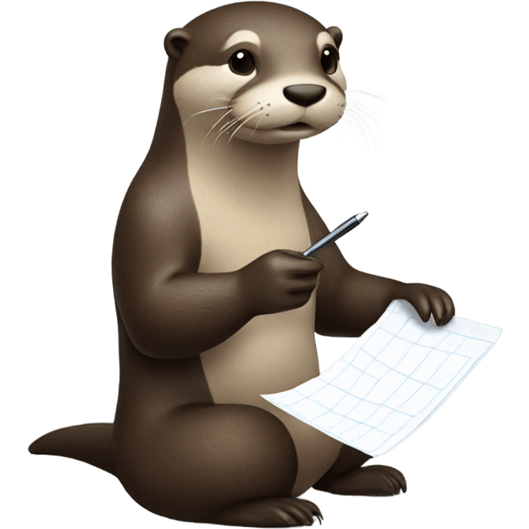 Otter writing a check list emoji