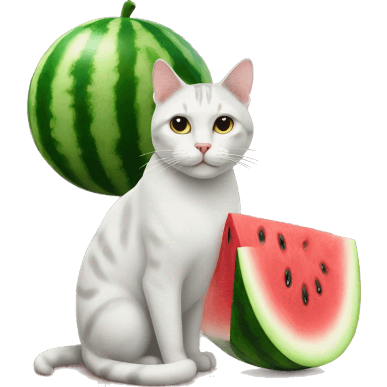 watermelon cat emoji