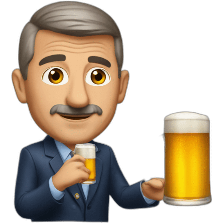 Andrej babis with beer emoji