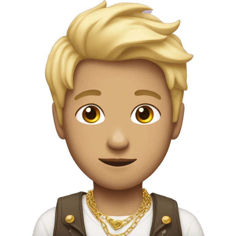 dreamy boy with necklace and blonde hair emoji