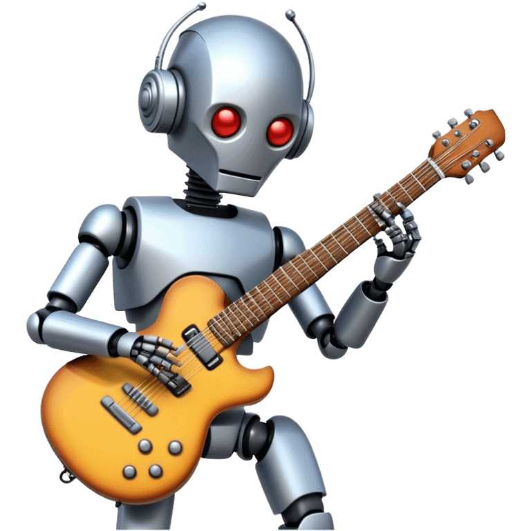 Robot playing guitar emoji