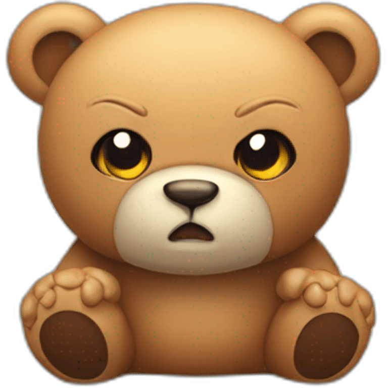 really angry cute cuddly bear toy emoji