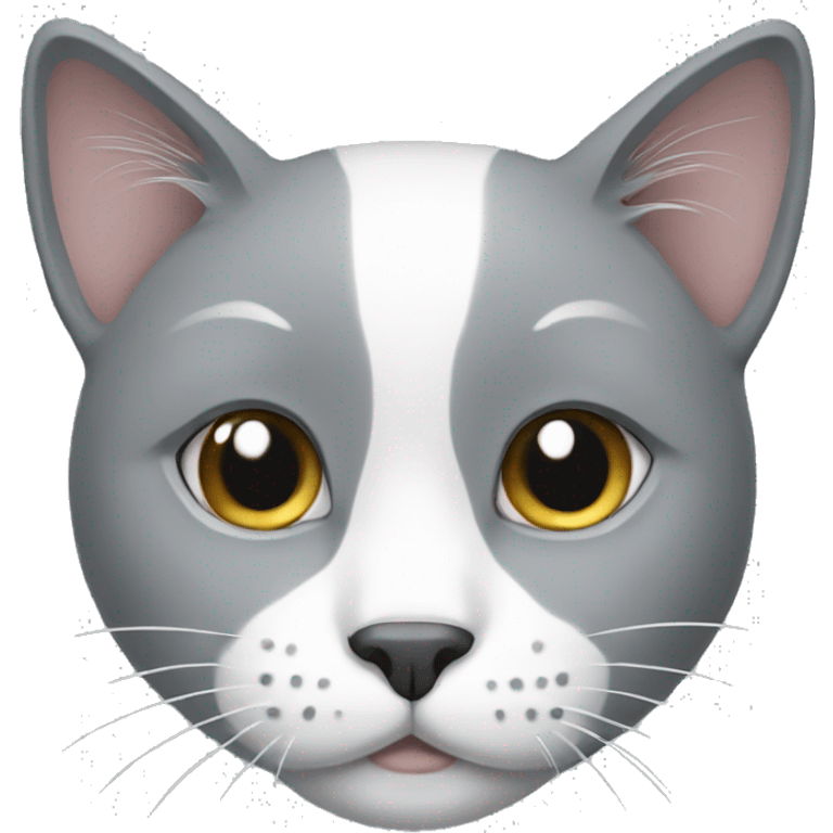 Grey with white cat emoji