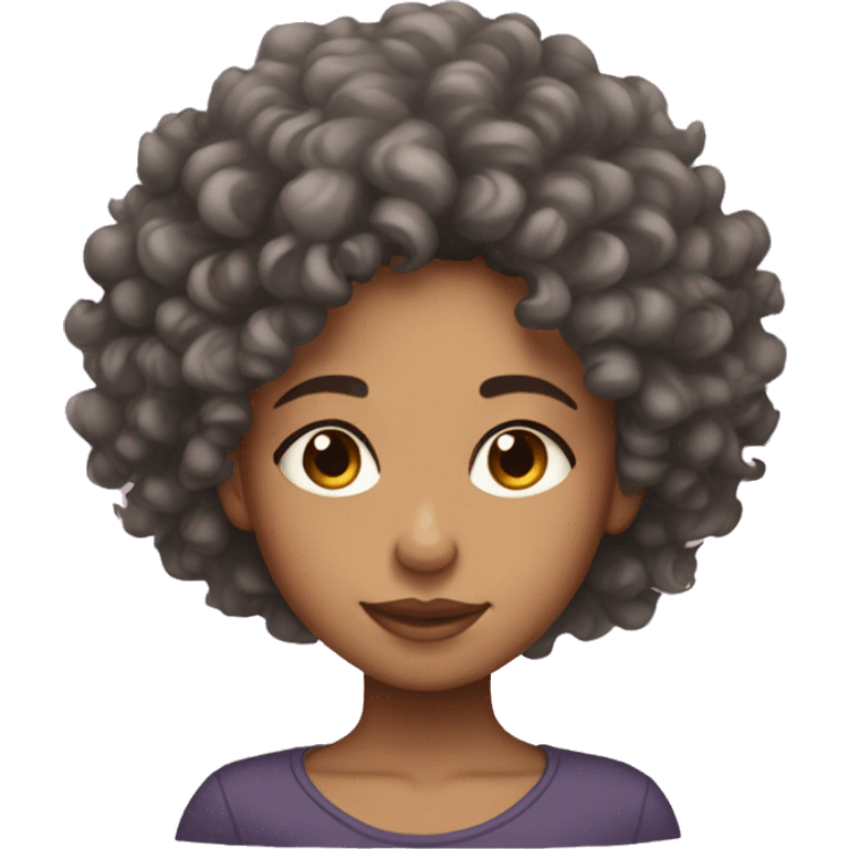 lightskin girl with curly hair  emoji