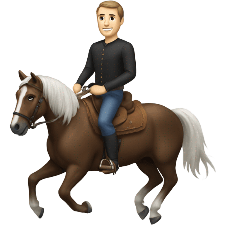 brunette white man riding a horse  emoji