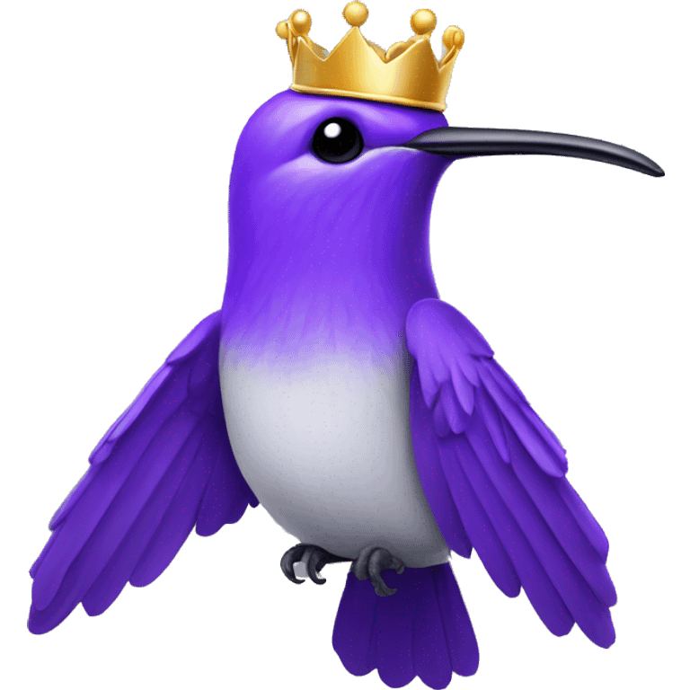 Purple colibri with crown emoji