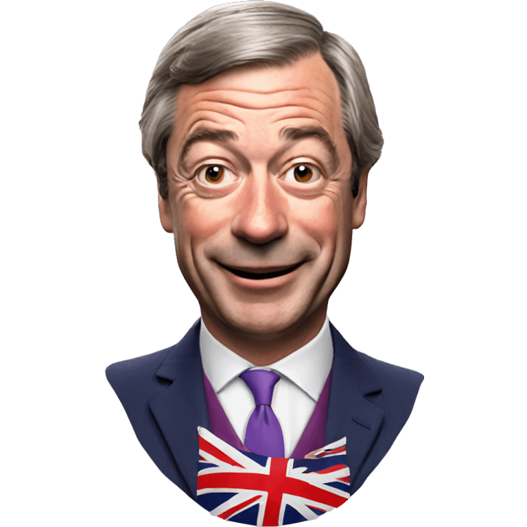 Nigel Farage waving a Union Jack flag  emoji