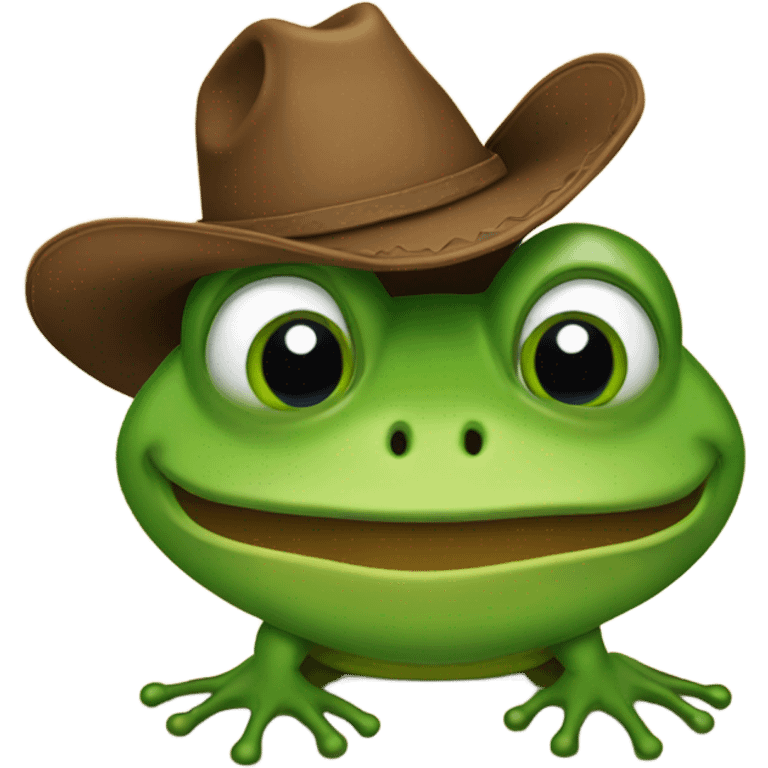 Frog with a cowboy hat emoji