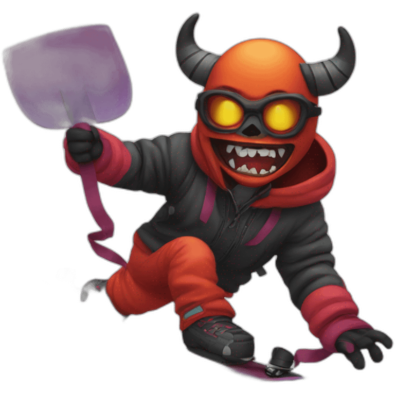 demon with snowboard  emoji