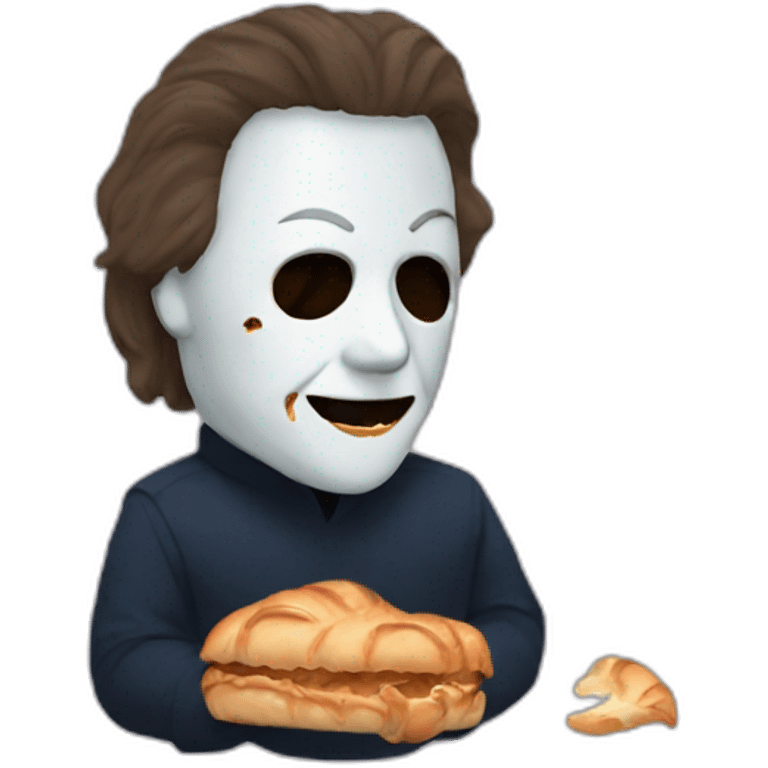 michael myers eating croissant emoji