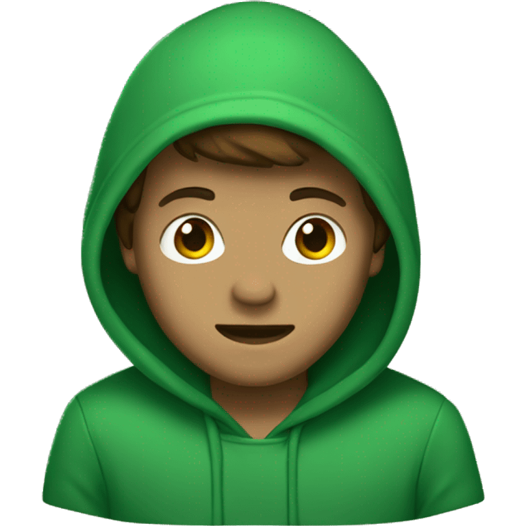 guy named Kaden with a green hoodie and green beanie with brown hair emoji