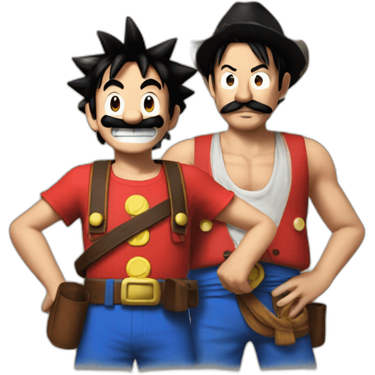 Mario and luffy emoji