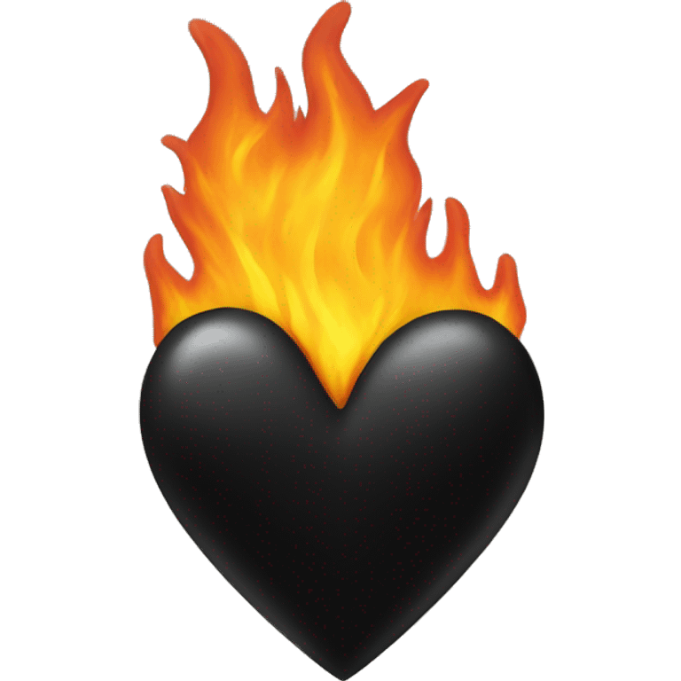 Black Heart in fire emoji