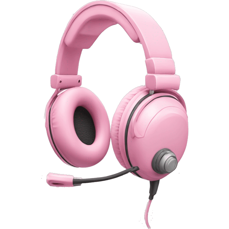 pastel pink gaming headset with microphone  emoji