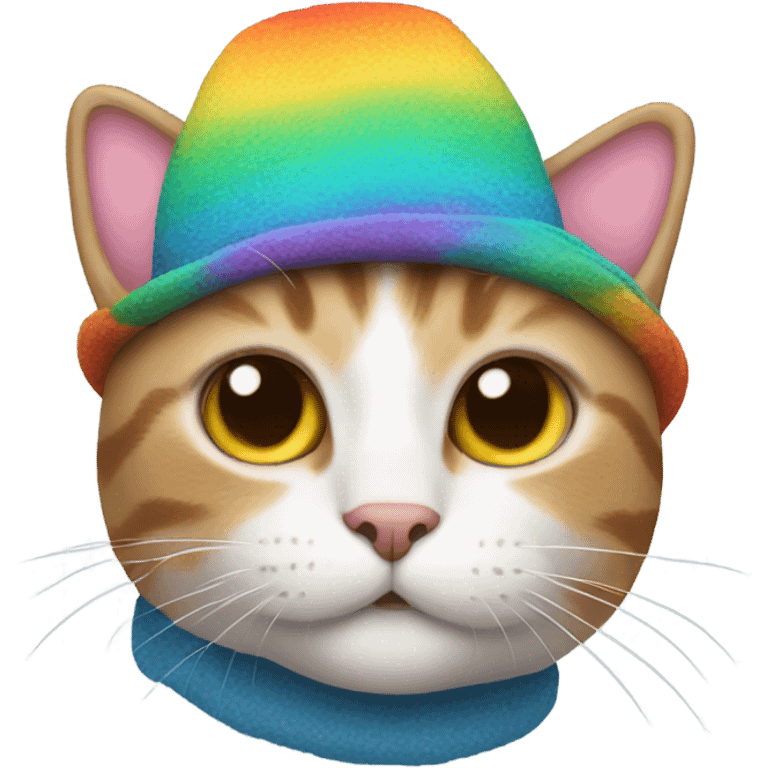 A cat that has a hat emoji