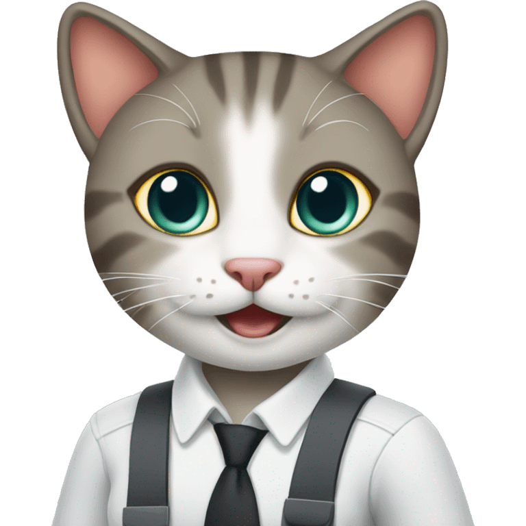  female cat getting a promotion at work emoji