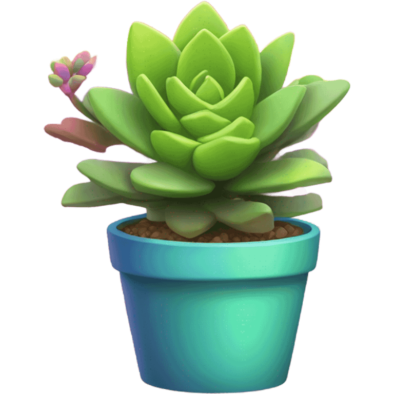 Succulent with a rainbow emoji