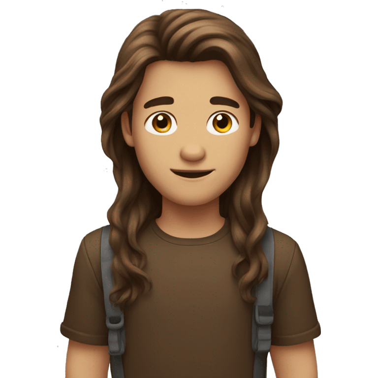 Long brown hair boy emoji