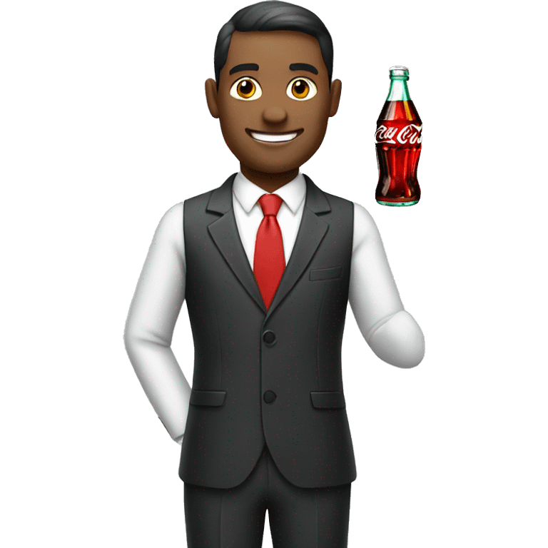 man in a suit with a coca cola in his hand emoji