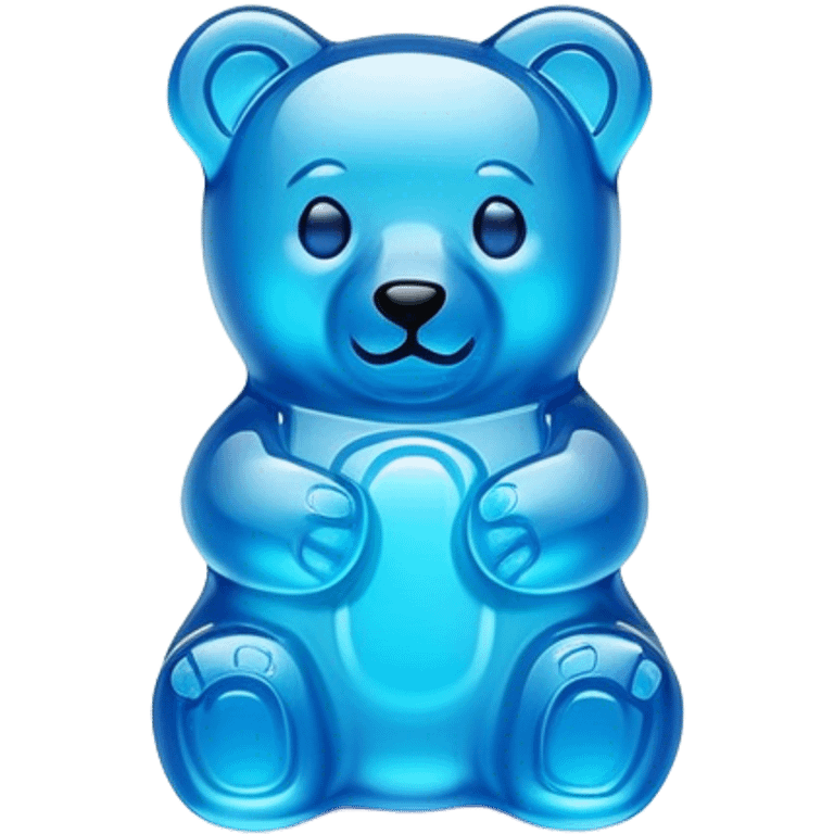 A neon blue gummy bear emoji