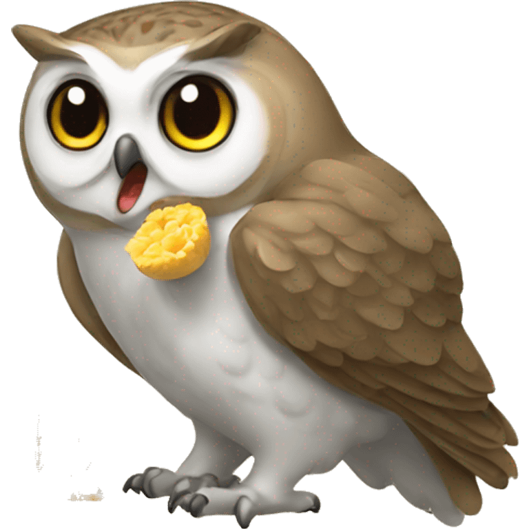 owl eating chinese emoji