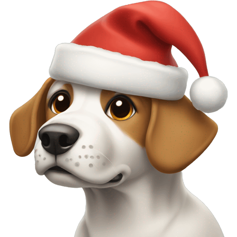 Dog with christmas hat emoji