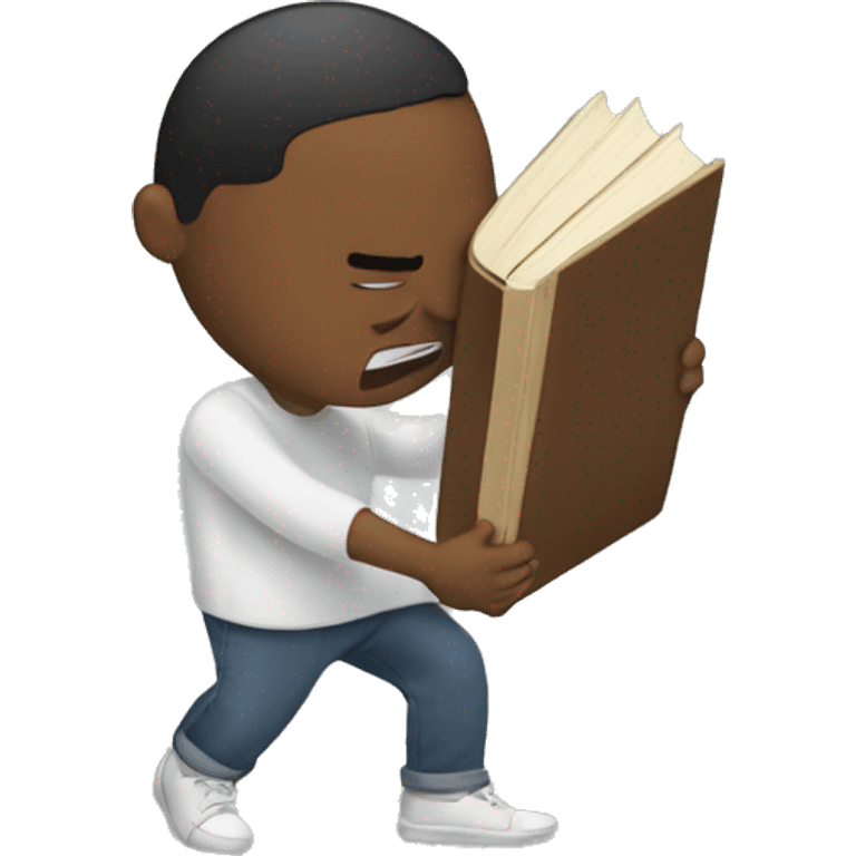 men hitting himself with a book emoji